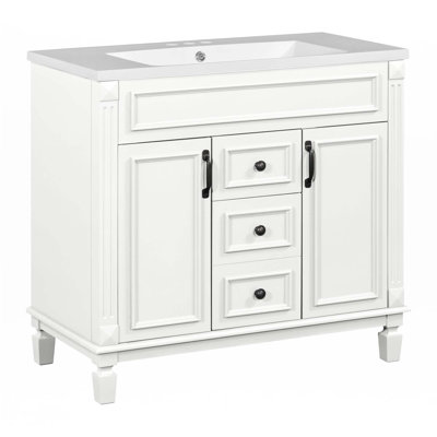 Meuble-lavabo 36 po avec lavabo en résine et miroir