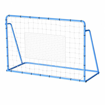 Filet de soccer rebondissant de 6 pi x 4 pi avec angles réglables, filet d’entraînement extérieur à structure en acier pour le passage, le contrôle et la pratique du ballon