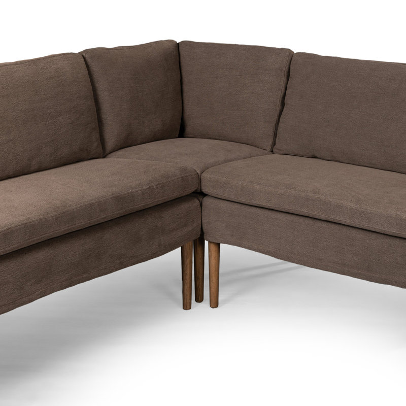 Aurelia 6-Piece Sectional, Broadway Coffee Linen, 34.5" H x 103" W x 76" D