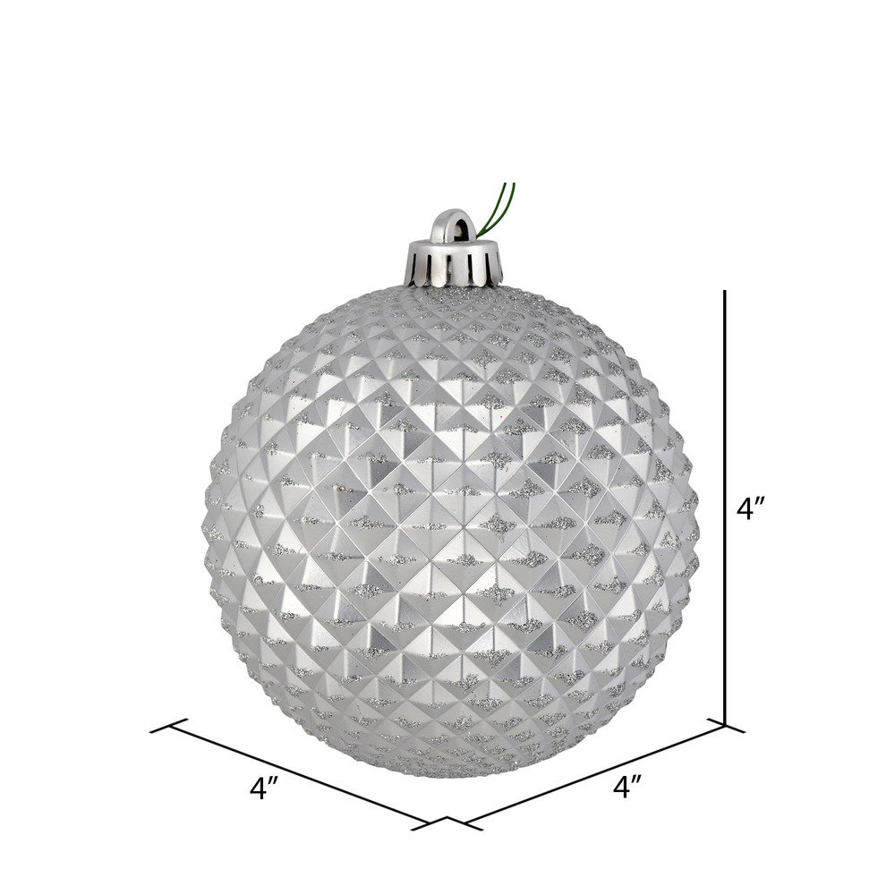 4" Shatterproof Bauble, Silver