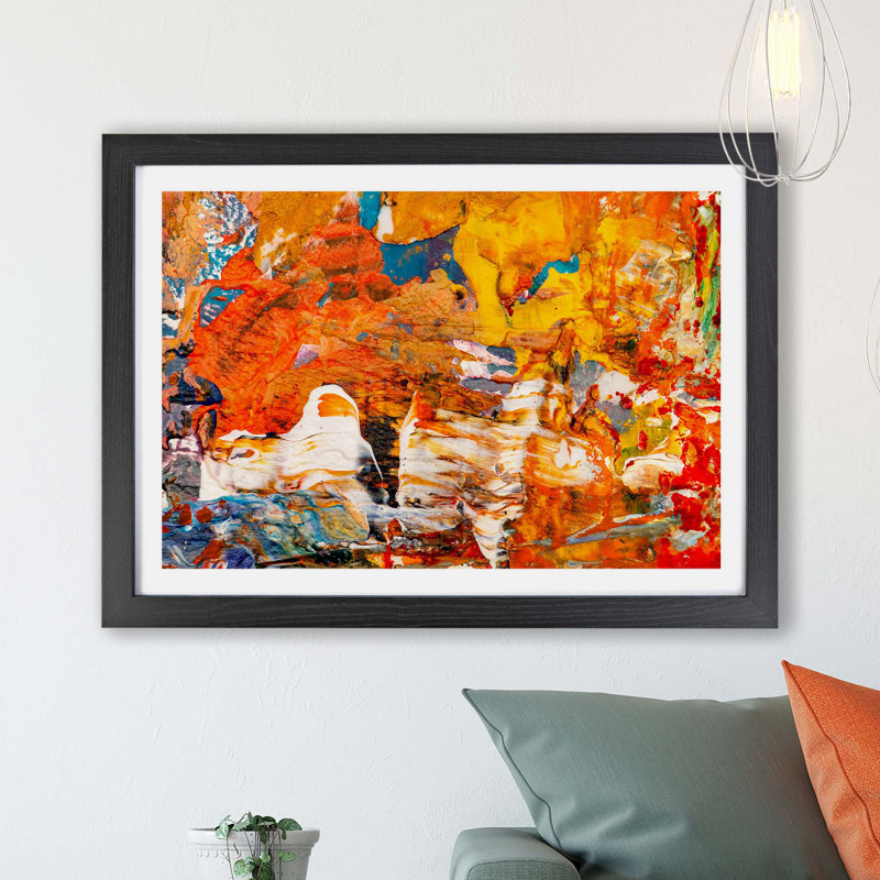 Abstract Vol.416 by S.Johnson - Single Picture Frame Painting, Black, 62cm H x 87cm W x 2cm D
