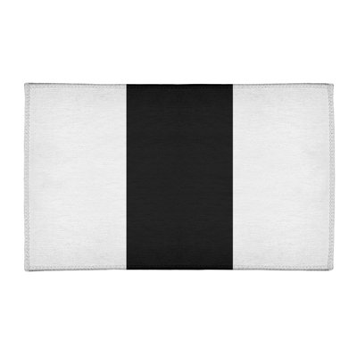 Tapis noir/blanc rayé