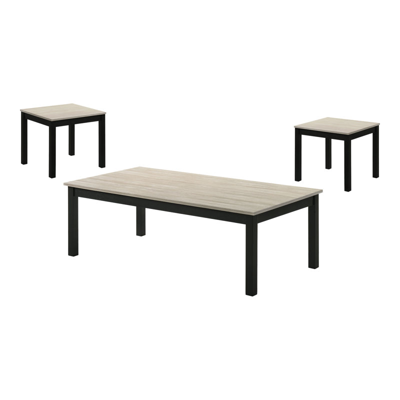 Ensemble de tables basses 3 pièces Brudan, Gris clair