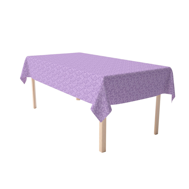 Rectangular Tablecloth, 100% Cotton, 52X104", Purple Vines, 120" L x 52" W