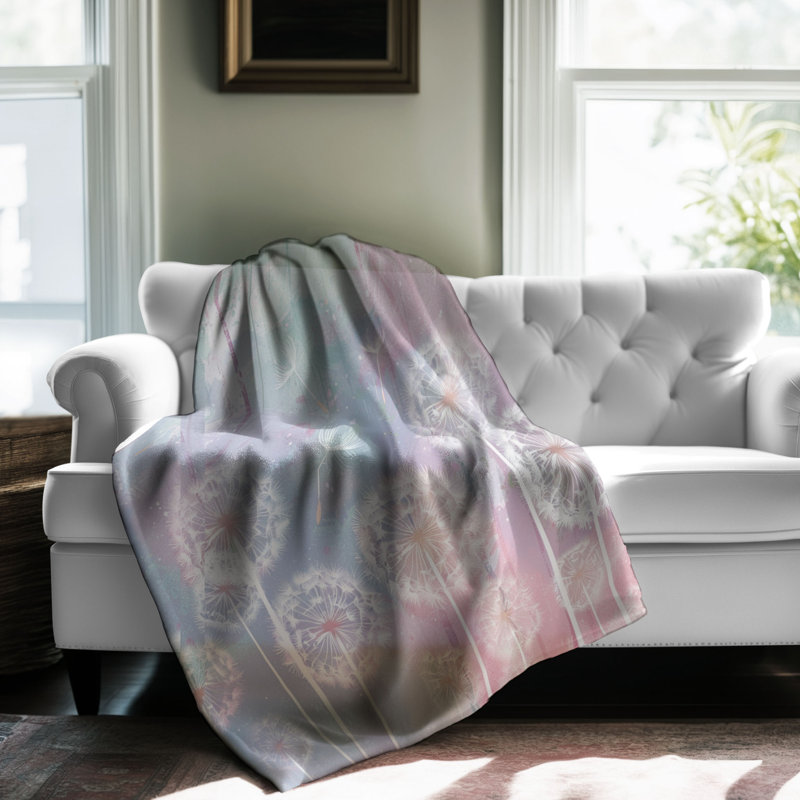 Light Dandelion Designs - Couverture sherpa de qualité supérieure 1 pièce, Lit simple