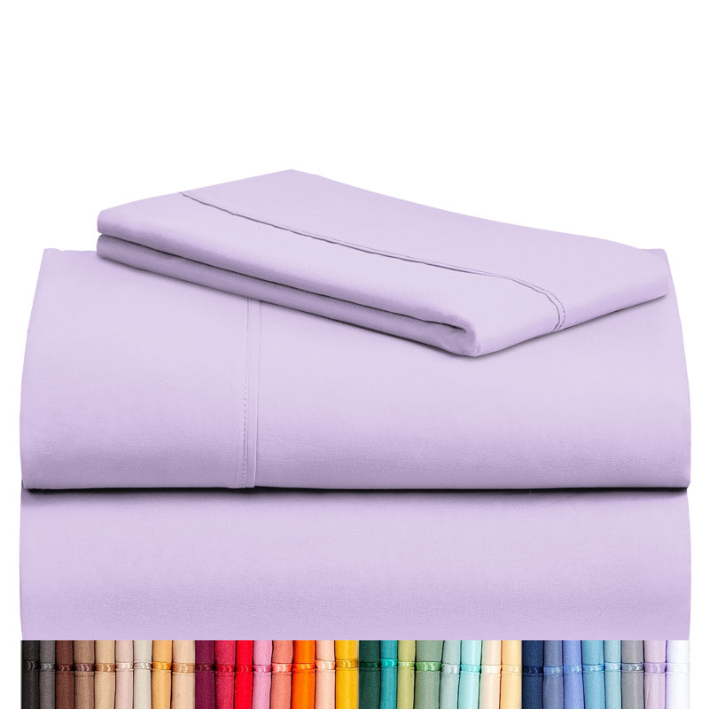 Ensemble de draps 4 pièces LuxClub, Gris, Ensemble de draps simple extra long avec 3 taies d