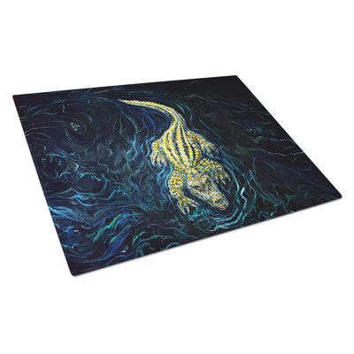 Gator Down Alligator Glass Cutting Board