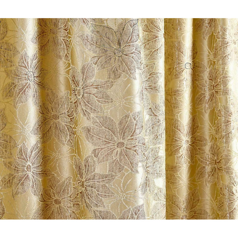Dianelly Room Darkening Curtain Pair, Gold, 228cm Width x 183cm Drop