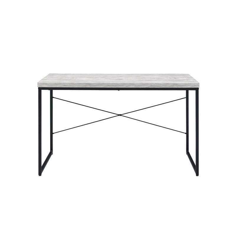 Bureau d'écriture Bob à finition blanche et noire antique (sans la chaise de bureau), Blanc antique / noir