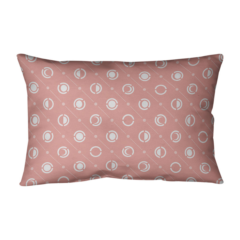 Coussin lombaire Moon phases, H 14 po x l 20 po, Rouge/blanc, Polyester/bourre en polyester