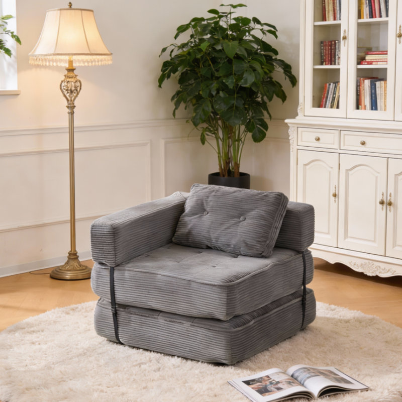 2 Seater Corduroy Sofa, Grey