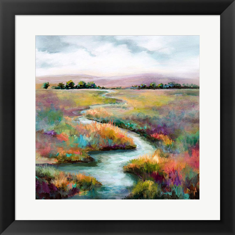 «Meandering Stream» par Karen Hale - Peinture à cadre unique