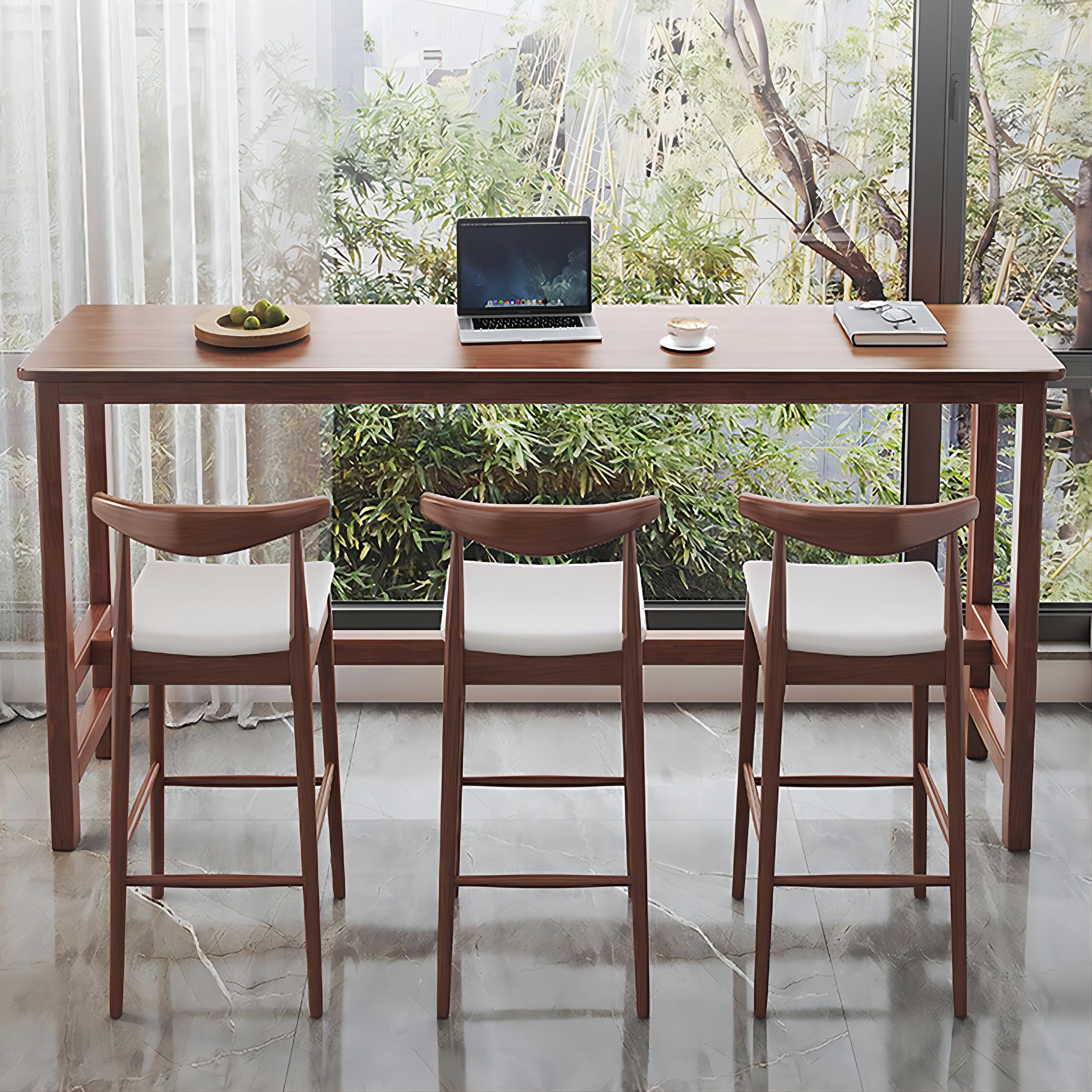 Oliver 70.87"Solid Wood Bar Table and Chairs Set Wayfair Canada