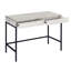 Bureau avec configuration à 2 tiroirs - naturel et noir pour utilisation avec tiroirs latéraux en métal