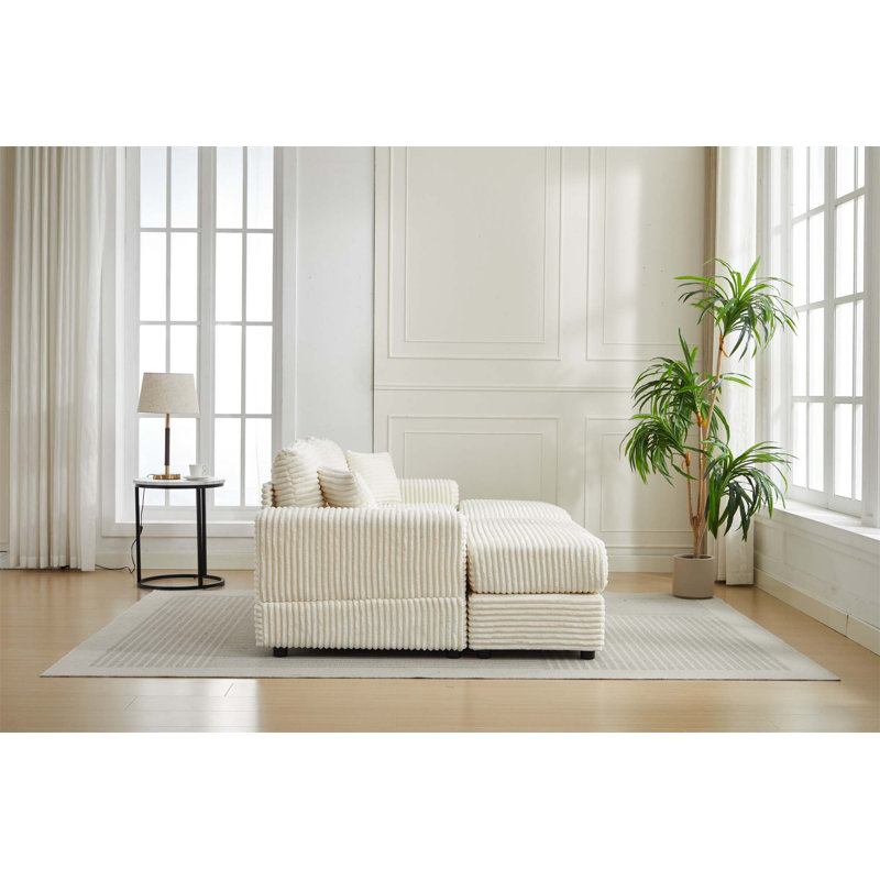 Canapé modulaire confortable avec housses de coussin en velours côtelé et coussins moelleux