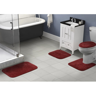 Ensemble de tapis de bain en nylon 4 pièces avec envers antidérapant Mccluney