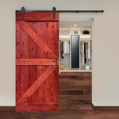 Porte de grange à panneaux en bois