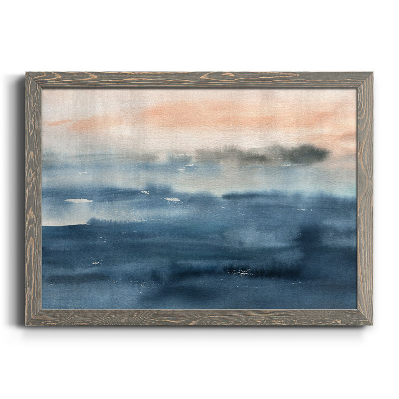 Lake Sunrise - Peinture sur toile encadrée, H 24 po x l 18 po x P 1,5 po, Gris