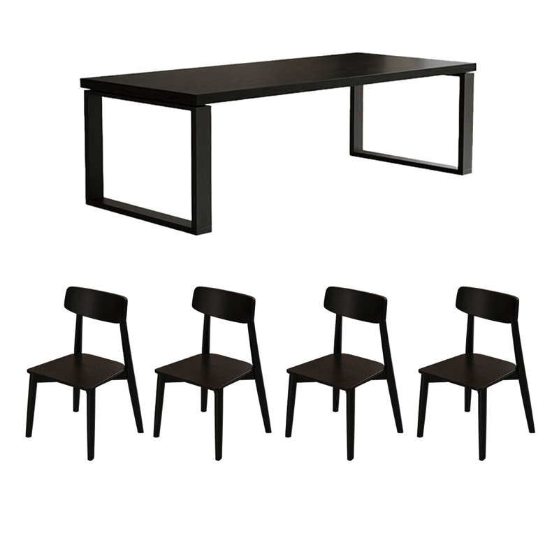 Multi-functional solid wood large board table set, 29.52"H x 78.74"L x 31.49"W