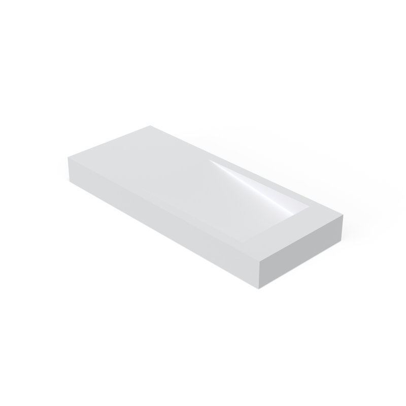 Badeloft 47.2" x 19.6" Rectangular Stone Resin Wall Mounted Bathroom Sink WT-05-B-M in Matte White, Matte White