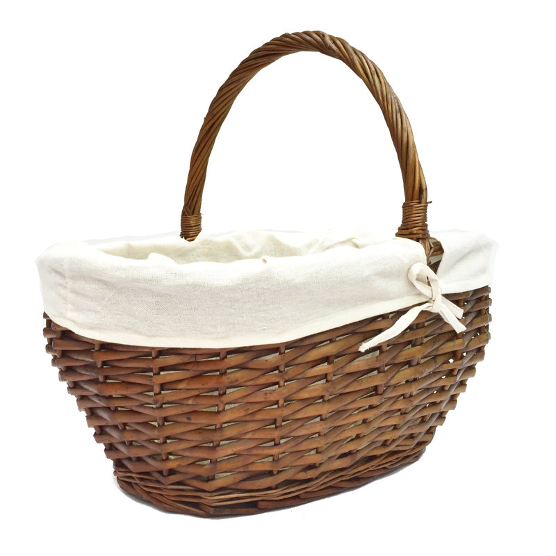 Brambly Cottage Wicker Decorative Basket, Oak, 25cm H x 27cm W x 22cm D