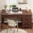 53.5" Executive Desk with Power Outlet, Home Office Desk with Drawers, Wooden Work Desk with File Cabinet, Computer Desk for Work, Study, Writing-1794222518