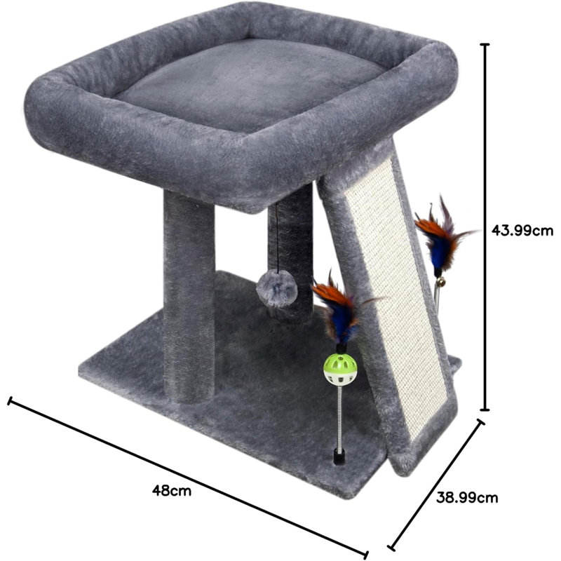 44cm H Cat Tree, Grey
