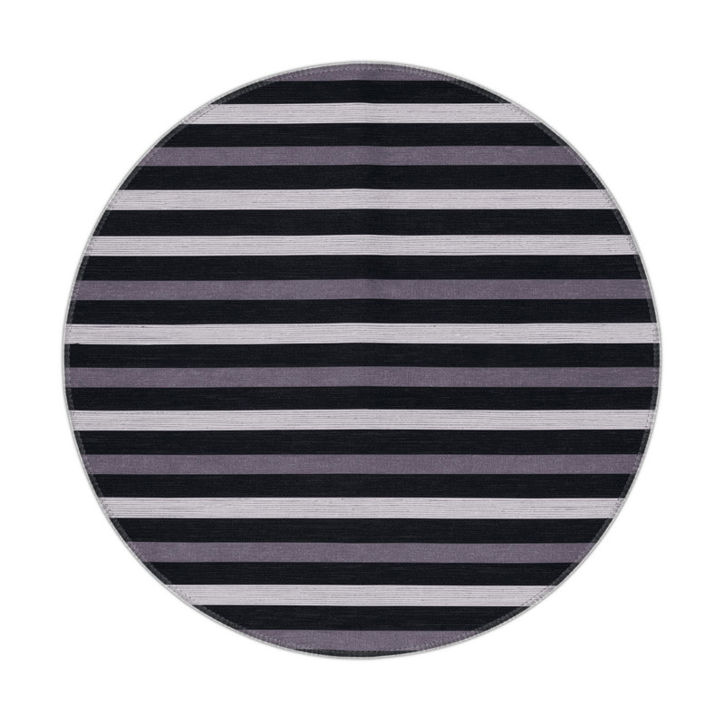 Tapis intérieur / extérieur gris HorizontalStripes, Rectangle 5 pi x 7 pi