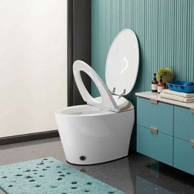Smart One-Piece Toilet With Bidet, Auto Open/Close Seat, Warm Water & Dryer, Hands-Free Operation
