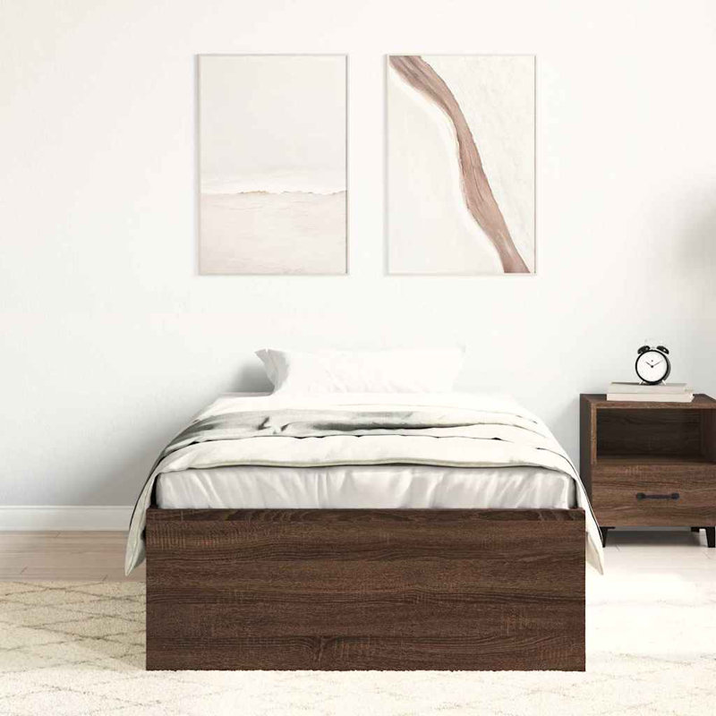 Afriani Storage Bed, Single (3'), Brown Oak