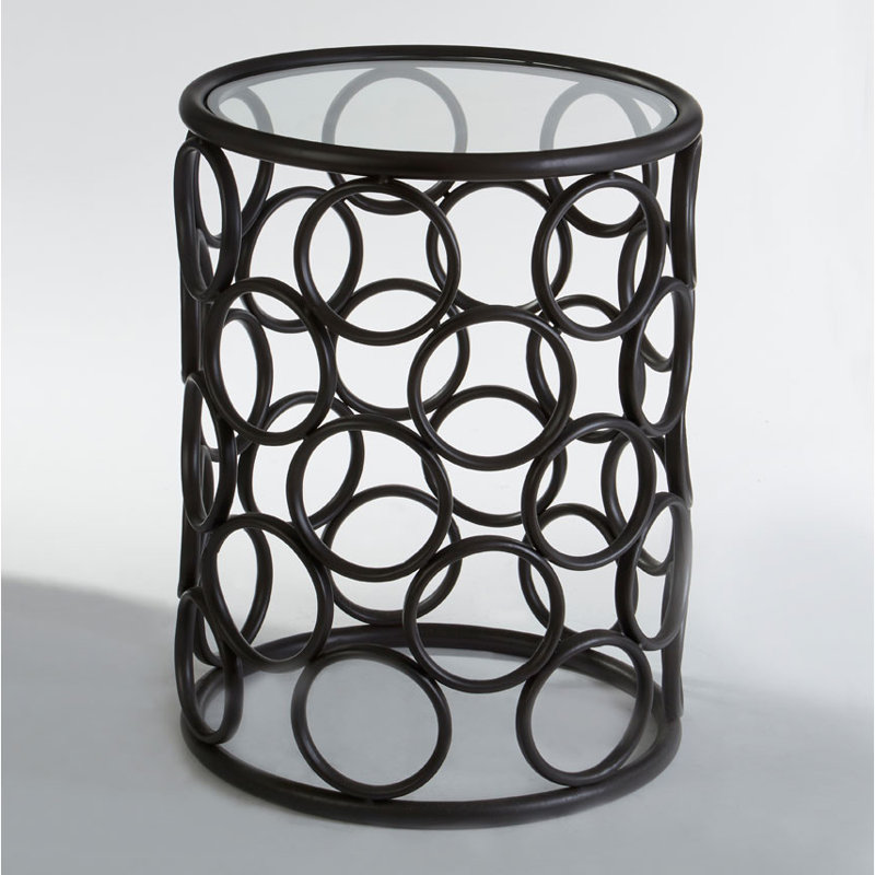 Antalya Glass Top Block End Table