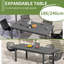 Mettie Rectangular Extendable Outdoor Dining Table , 186cm cm W 100cm cm D