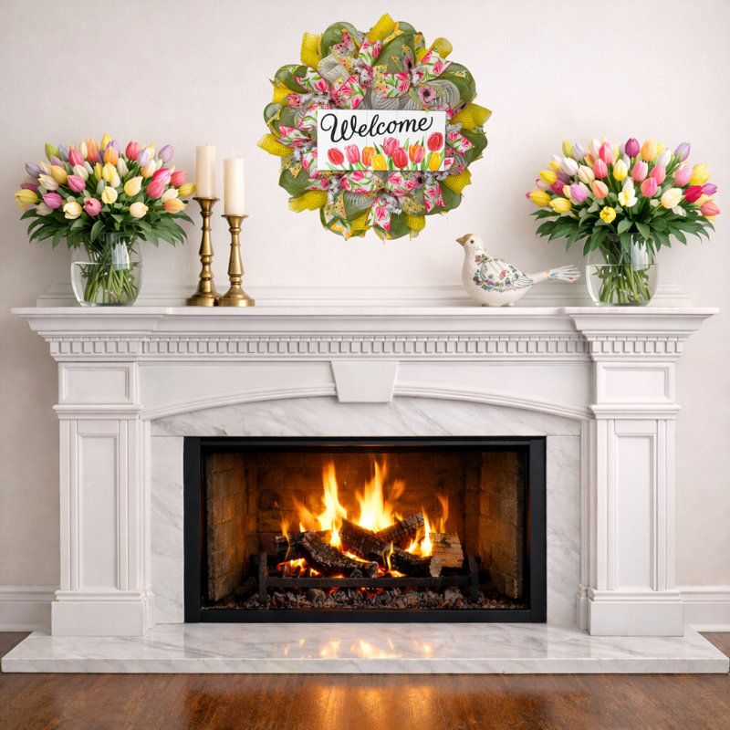 Welcome Spring Tulips Wreath Handmade