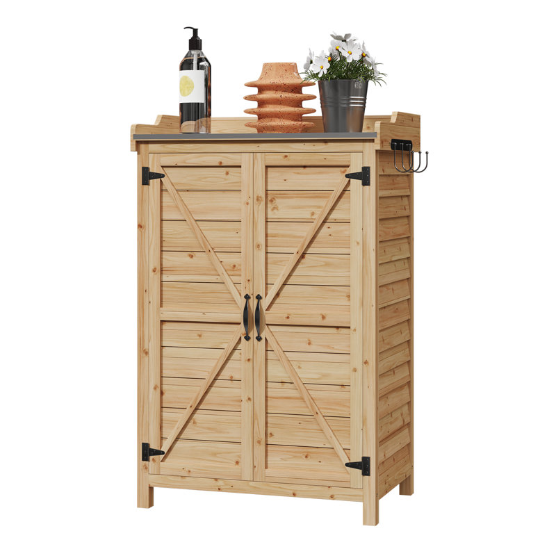 64x40x95cm Wooden Garden Storage Shed