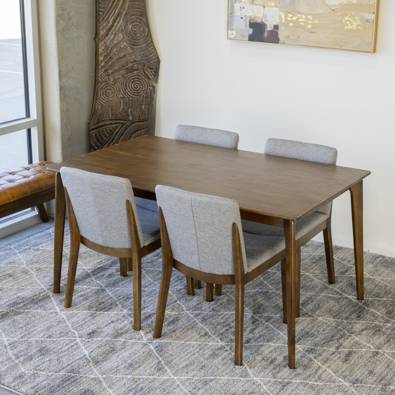 Ensemble repas pour 4 personnes Elenita, Gris clair, Blanc