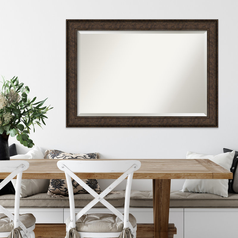 Miroir mural Fahlman Ridge, Brun rustique, 29,5 po x 41,5 po