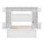 Lit en bois avec armoire tout-en-un, tablette, prises et lit gigogne