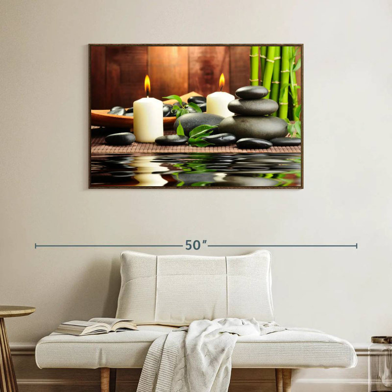 Spa zen en bambou, Cadre flottant noyer, 40 po x 27 po
