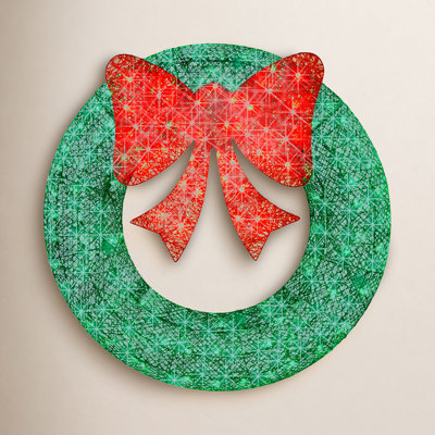Pre-Lit Metal Holiday Wreath