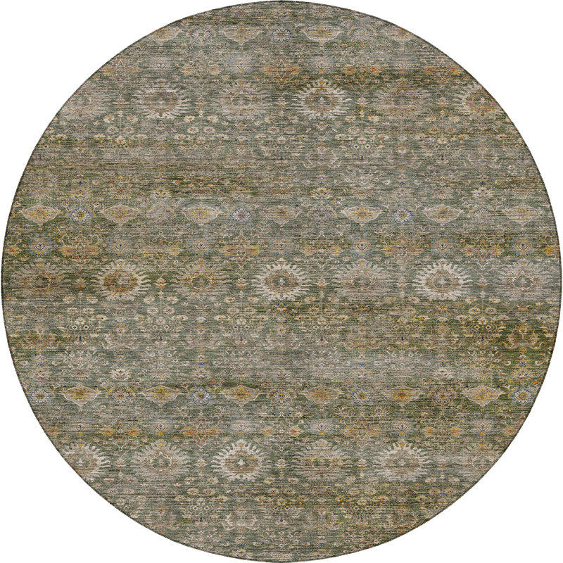 Tapis traditionnel Tirico, Basilic, Rond 8 pi