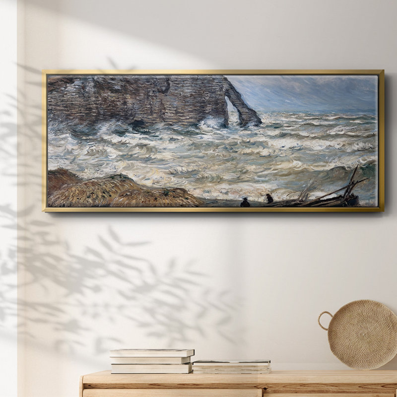 The Manneport, Etretat, Rough Sea, 1883 - Toile encadrée, H 8 po x l 20 po