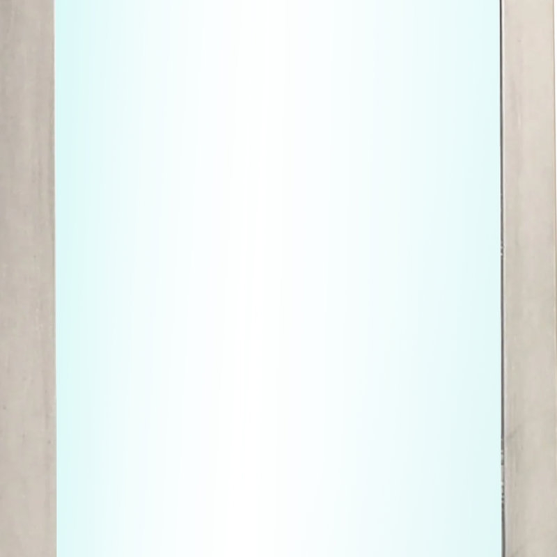 Miroir Nomi, cadre rectangulaire en bois blanc délavé 44 po