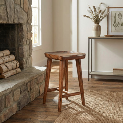 Tabouret de comptoir en bois Suar