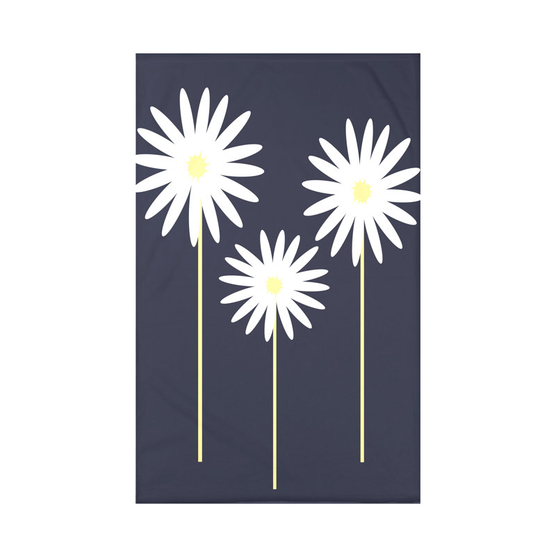 Jeté polaire à imprimé floral, L 50 po x l 60 po x P 0,5 po, Bleu marine, 1.85