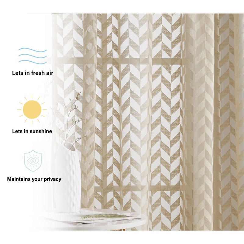Semi Sheer Liner Pair, 54" W X 72" L, Taupe