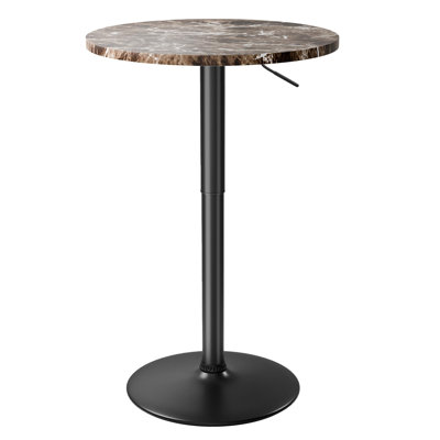 Table de bar ronde réglable en hauteur 27,4 à 36 po, table bistro pivotante à 360 ° pour bistro, salle à manger, fête et café
