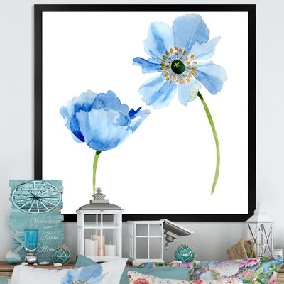 «Blue Poppy Flowers», reproduction d'art sur toile