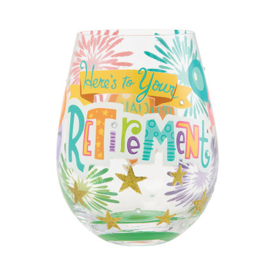 Verre à vin sans pied 20 oz. Enesco Designs par Lolita Here to Your Retirement
