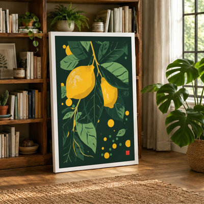 Lemons and Foliage Botanical - Wrapped Canvas