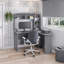 Modern L-Shaped Desk With Hutch, Grey